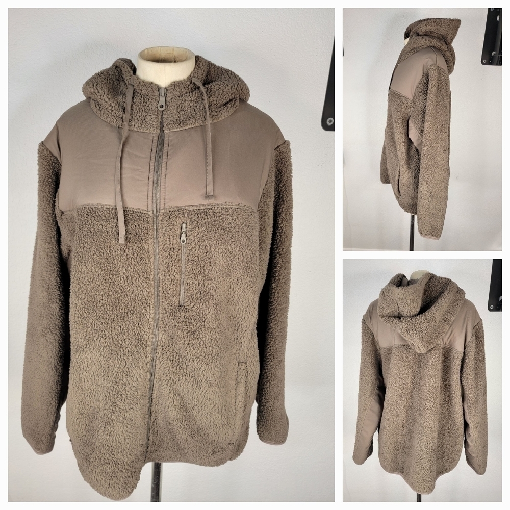 Girlfriend collective Sz 6 Hooded Sweater Fleece Womens Brown